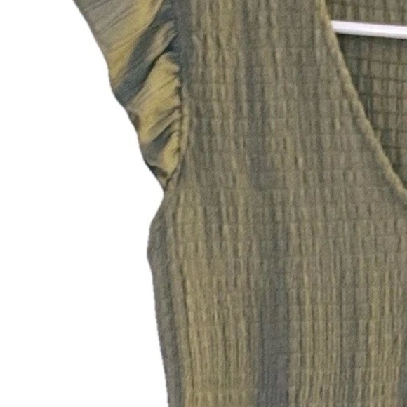 Lucky Brand Green Dress with Pleats & Ruffles, V-Neck, Size Small, NWT - Picture 8 of 11